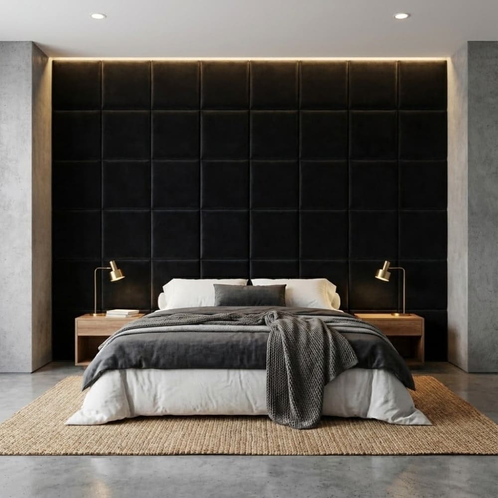 Ferdig monterte veggpaneler i et stilfullt rom